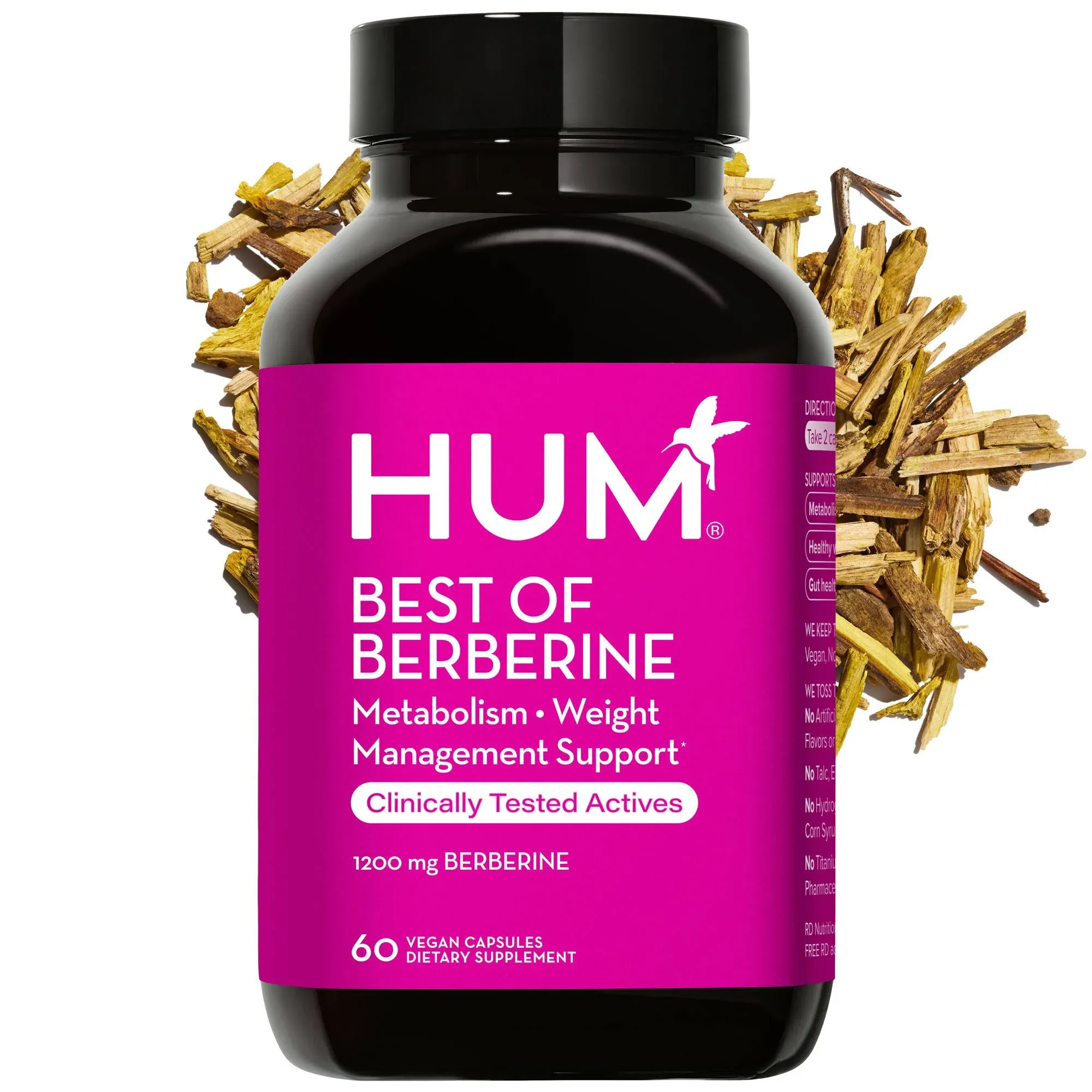 Hum Nutrition, Best of Berberine, 1,200 mg, 60 Vegan Capsules (600 MG per Capsule)