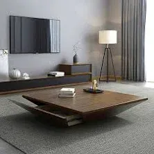 Modern Wood Coffee Table with Storage