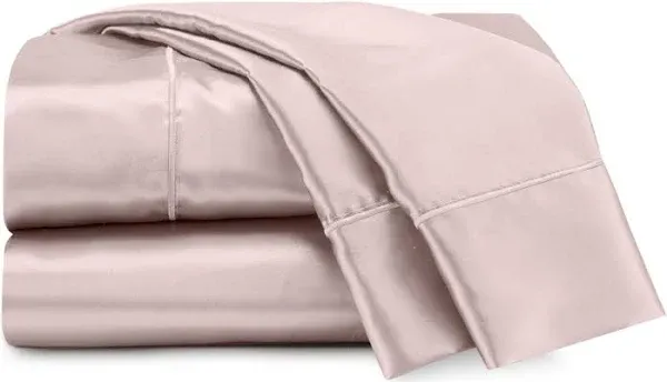 Satin Silky Deep Pocket Easy Care Machine Washable 1 Fitted Sheet 1 Flat Sheet