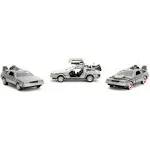 Jada Back to The Future Time Machine 1.65" Nano 3-Pack Die-Cast Cars, Toys for Kids and Adults