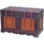 Vintiquewise Large Antique Style Steamer Trunk, Decorative Storage Box