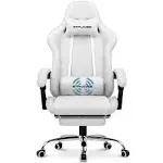 GTPLAYER Gaming Chair, Computer Chair with Footrest and Lumbar Support, Height Adjustable Game Chair with 360°-Swivel Seat and Headrest and for