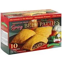 Jamaican Style Patties, Baked (Spicy), individually Wrapped Patties (10)