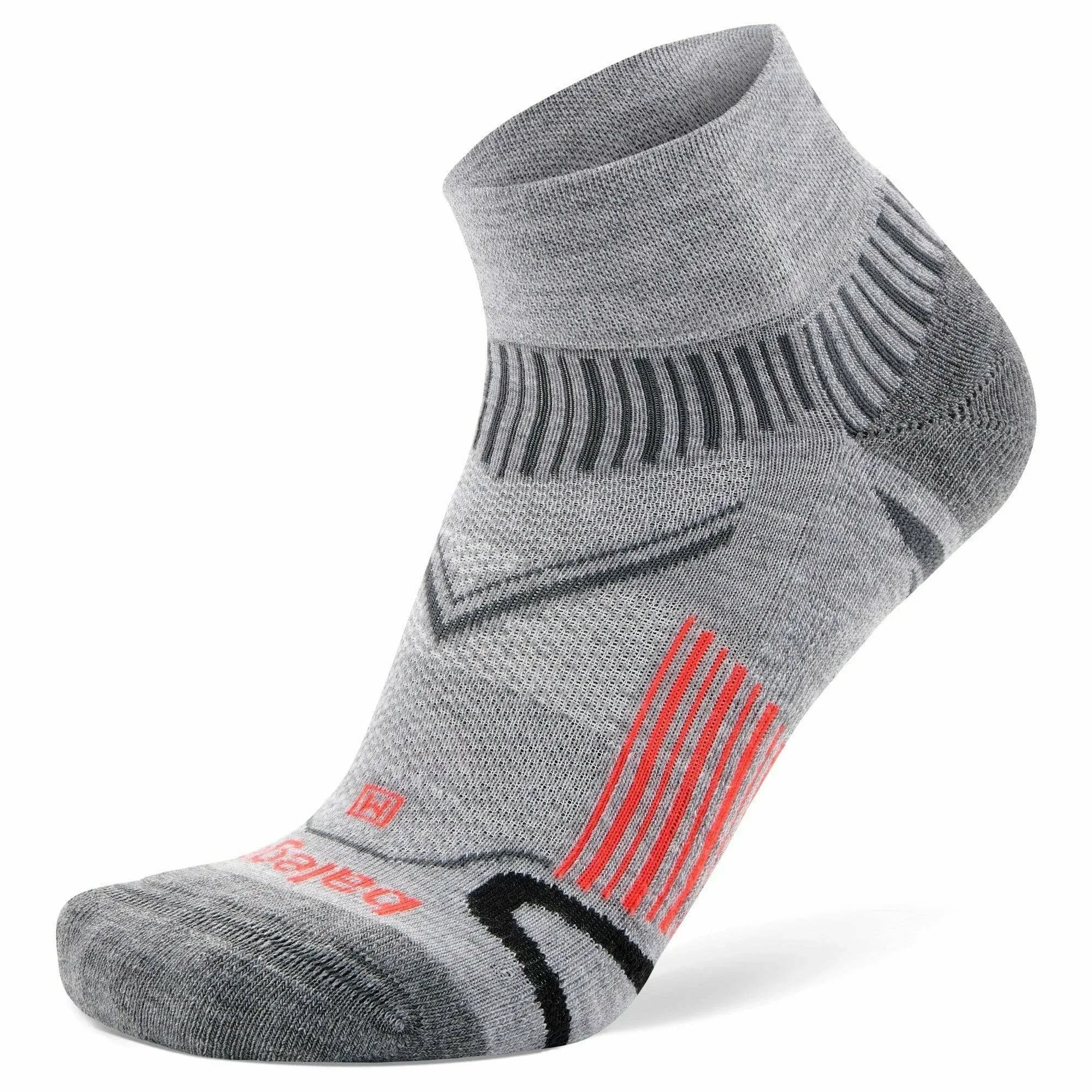 NWT BALEGA ENDURO QUARTER SOCKS in MIDGREY Medium Cushioning Size XL MEN 12-14