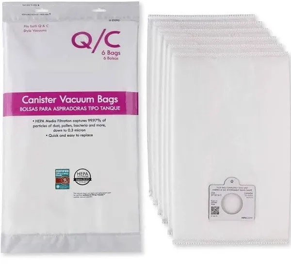 Casa Vacuums 6 Style Q/C Hepa Filtration Bags