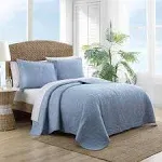 Tommy Bahama Solid Costa Sera Cotton Quilt, Blue, King