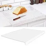 Acrylic Cutting Boards for Kitchen Counter，Clear Cutting Board for Countertop with Lip, Upgraded Thicker Non-Slip Transparent Acrylic Cutting Board for Countertop, for Home or Restaurant (16x12in)