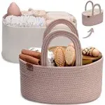  Baby Diaper Caddy Organizer Girl, Nursery Storage Rope Baby Blush Lilac