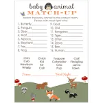 Paper Clever Party Woodland Animal Match Baby Shower Game ( 25 Pack )