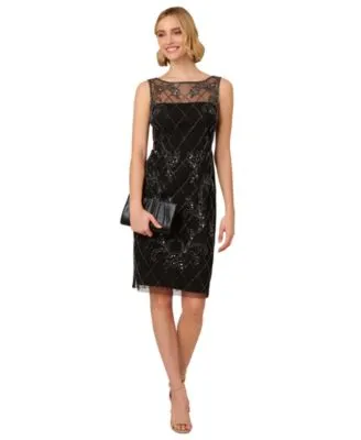 Adrianna Papell Women's Beaded Sheath Dress