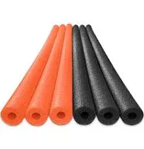 Oodles of Noodles Deluxe Foam Pool Swim Noodles - 6 Pack Black/Orange