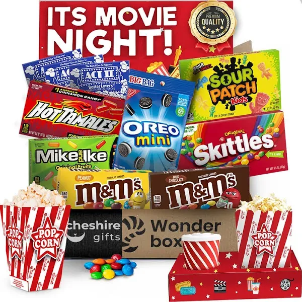 Cheshire Gif Movie Night Basket Gift Set