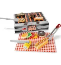 Melissa &amp; Doug Wooden Grill &amp; Serve BBQ Grill Set 20 pieces Toy BRAND NEW