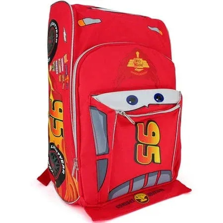 Trendy Apparel Shop Kid's Boys 95 Radiator Springs Car Shaped 16" Backpack - Red