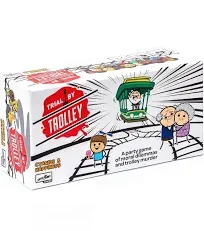 Trial by Trolley: an Adult Card Game of Moral Dilemmas and Murder- Open Box