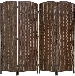 FDW Room Divider Folding Privacy Divider 6 Ft Indoor Wall Divider Portable Partition Wood Screen