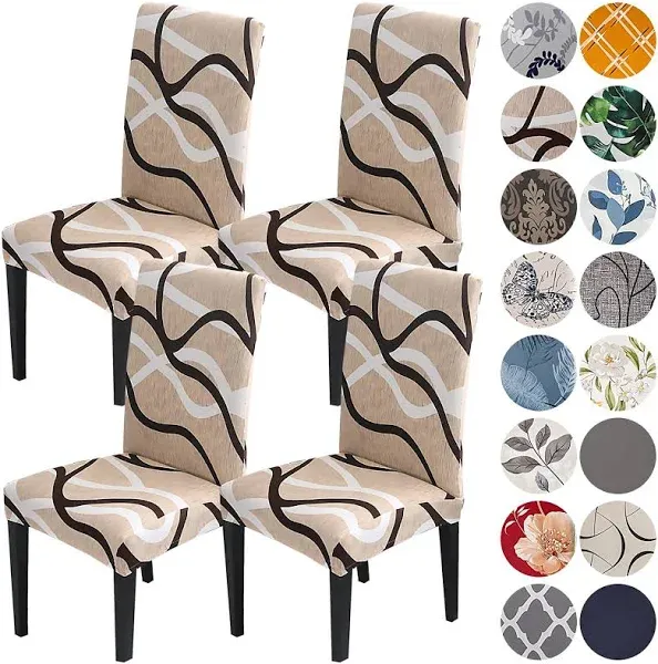 HZDHCLH Chair Covers for Dining Room Set of 4,Stretch Spandex Parsons Chair S...