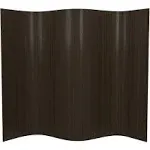 Oriental Furniture 6 ft. Tall Bamboo Wave Screen - Dark Mocha