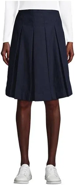 Lands' End School Uniform Women's Poly-Cotton Box Pleat Skirt Top of Knee