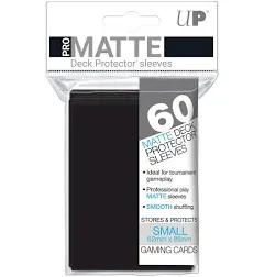 Ultra Pro Gaming SMALL Size Deck Protector Sleeves PRO MATTE BLACK - 60 Ct Pack