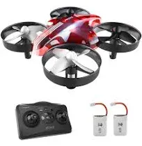 ATOYX Mini Drone for Kids with LED Lights, Indoor Outdoor Portable RC Nano Drone Quadcopter with Auto Hovering, Headless Mode, 2 Batteries and Remote Control,Gifts for Boys and Girls,Red