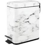 mDesign 5 Liter Rectangular Metal Step Trash Can