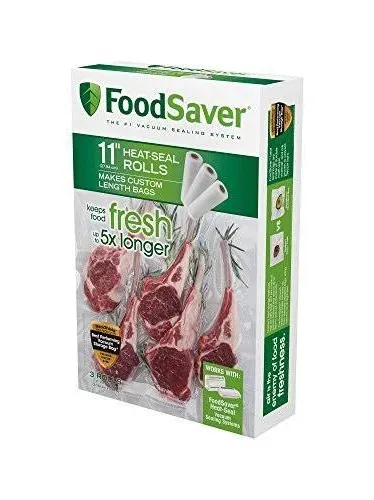 Vacuum Seal 11&#034; x 16&#039; Rolls, 3-Count fits FoodSaver, FSFSBF0634NP - 2.5+ Rolls