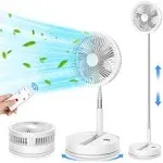 LIPETY 9&#034; Portable Standing Oscillating Fan with Remote 7200mAh White