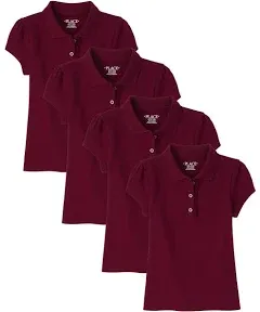 The Children's Place Girls Short Sleeve Ruffle Pique Polo