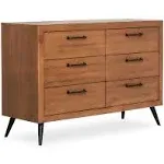 Evolur Stilnovo Mid Century Double Dresser - Windsor Oak Gray