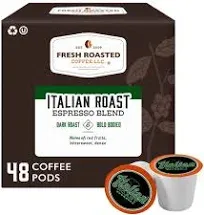 Fresh Roasted Coffee Italian Roast Dark Kosher Kcup Compatible 24 Pods