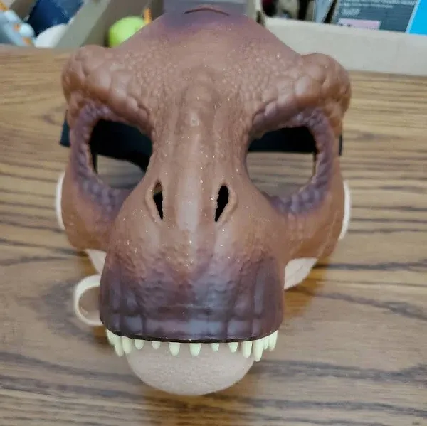 Jurassic World Camp Cretaceous Tyrannosaurus Rex Mask Green  Moveable Jaw New