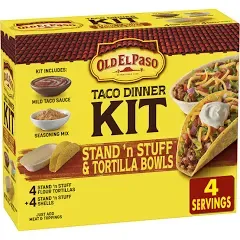 Old El Paso Taco Dinner Kit, Stand 'n Stuff & Tortilla Bowls, Hard & Soft - 1 kit, 9.4 oz