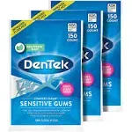 Dentek Comfort Clean Sensitive Gums Floss Picks, Soft & Silky Ribbon, 150 Count, 3 Pack