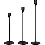 NLBTW Matte Black Candle Holders for Taper Candles Set of 3,Metal Decorative Candlestick Holders for Table Mantel Centerpiece for Wedding, Dinning, Pa