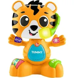 Fisher-Price Baby Learning Toy Link Squad Bop & Groove Tiger with Music & Lights for Ages 9+ Months, UK English Version, Compatible Only with Link Squad Items, HYL24