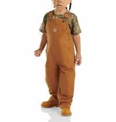 Carhartt Canvas Kids Overalls Baby Toddler Size 12M Snap Crotch BROWN-NWT