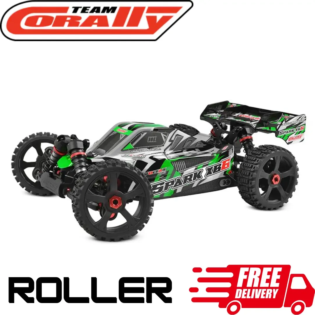 Team Corally Spark XB6 1/8 RC Buggy 6S 4wd Brushless Ready Car Fast ROLLER Green