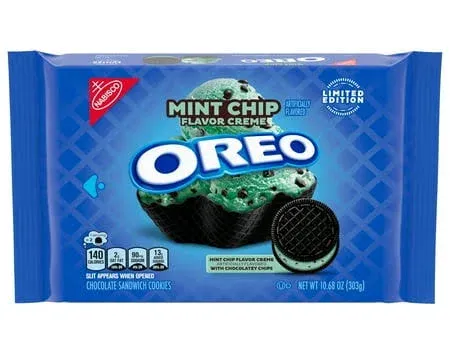 OREO Mint Chip Chocolate Sandwich Cookies, Limited Edition, 10.68 oz