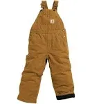 Carhartt Overalls Boys 6 Brown Canvas Duck Buckle Double Knee Work Outdoor Kids