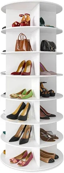 Spaceaid 7 Tier Rotating Shoe Rack Tower, Spinning Shoe Display Lazy Susan, Revo