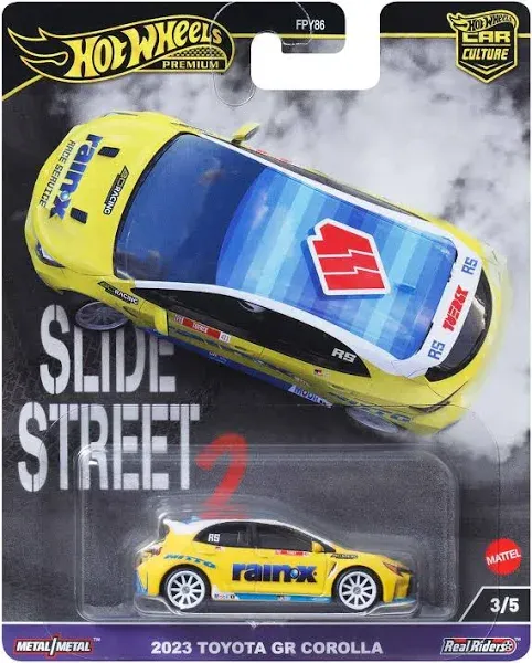 Hot Wheels 2024 Premium Car Culture Slide Street 2 2023 Toyota GR Corolla Rain-X