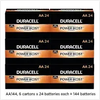 Duracell MN1500BKD Alkaline Battery with Duralock, Size Aa, Shape, (Pack of 144)