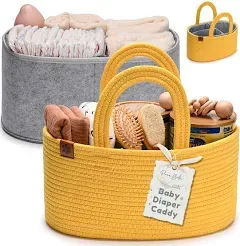 Baby Diaper Caddy Organizer for Changing Table, Baby Storage Basket for Diape...