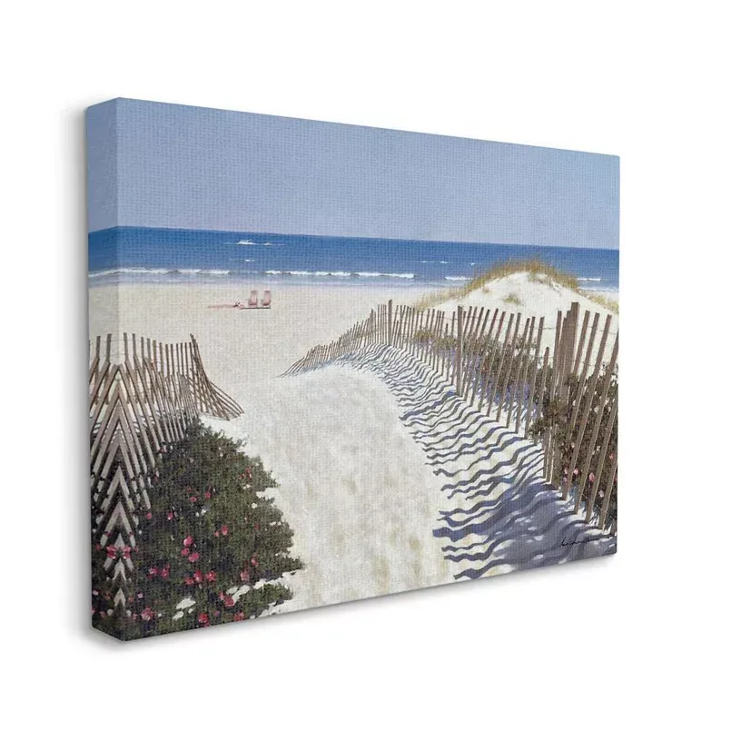 Stupell Home Decor Fenced Pathway to Beach Canvas Wall Art