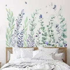 6 Pieces Dragonflies Flowers Wall Decals