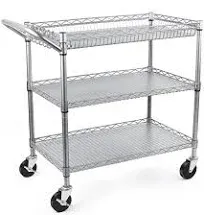 990Lbs Capacity Heavy Duty Rolling Utility Cart, NSF Rolling Carts with Wheels,C