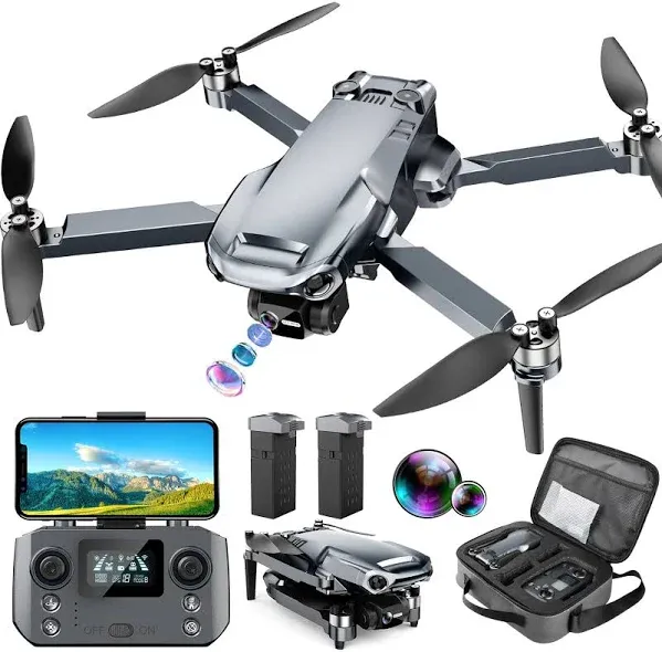 Drone with 4K Camera RC Quadcopter for Adults, 1640ft Long Range Video Transmission, 3-Axis Gimbal, 46Mins Flight Time GPS Auto Return and Follow Me