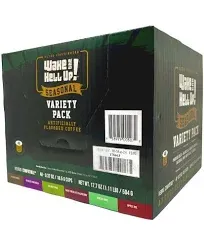 Wake The Hell Up! Holiday Seasonal Variety Pack | Flavored Single Serve Coffee Pods | Ultra-Caffeinated Coffee | 48 Count, 2.0 Compatible Pods