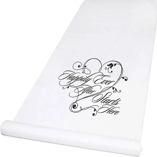 Hortense B. Hewitt Wedding Accessories Fabric Aisle Runner, 100-Feet Long, White